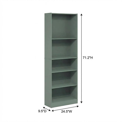 Wooden Bookcase in Classic Design with Adjustable Shelves for Living Room Spaces