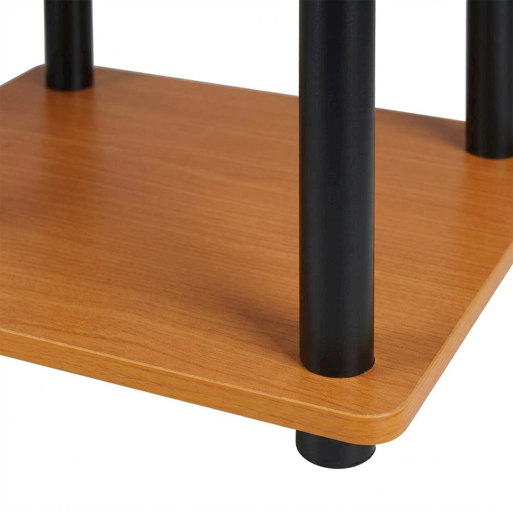 Light Cherry and Black no tools entertainment center with spacious design