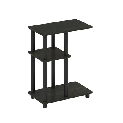 Espresso, C-Shape Side Table, Quality Build, Durable Wood Frame