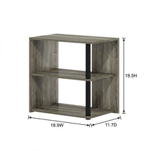 French Oak and Black Finish 2-Tier End Table with Stylish Storage