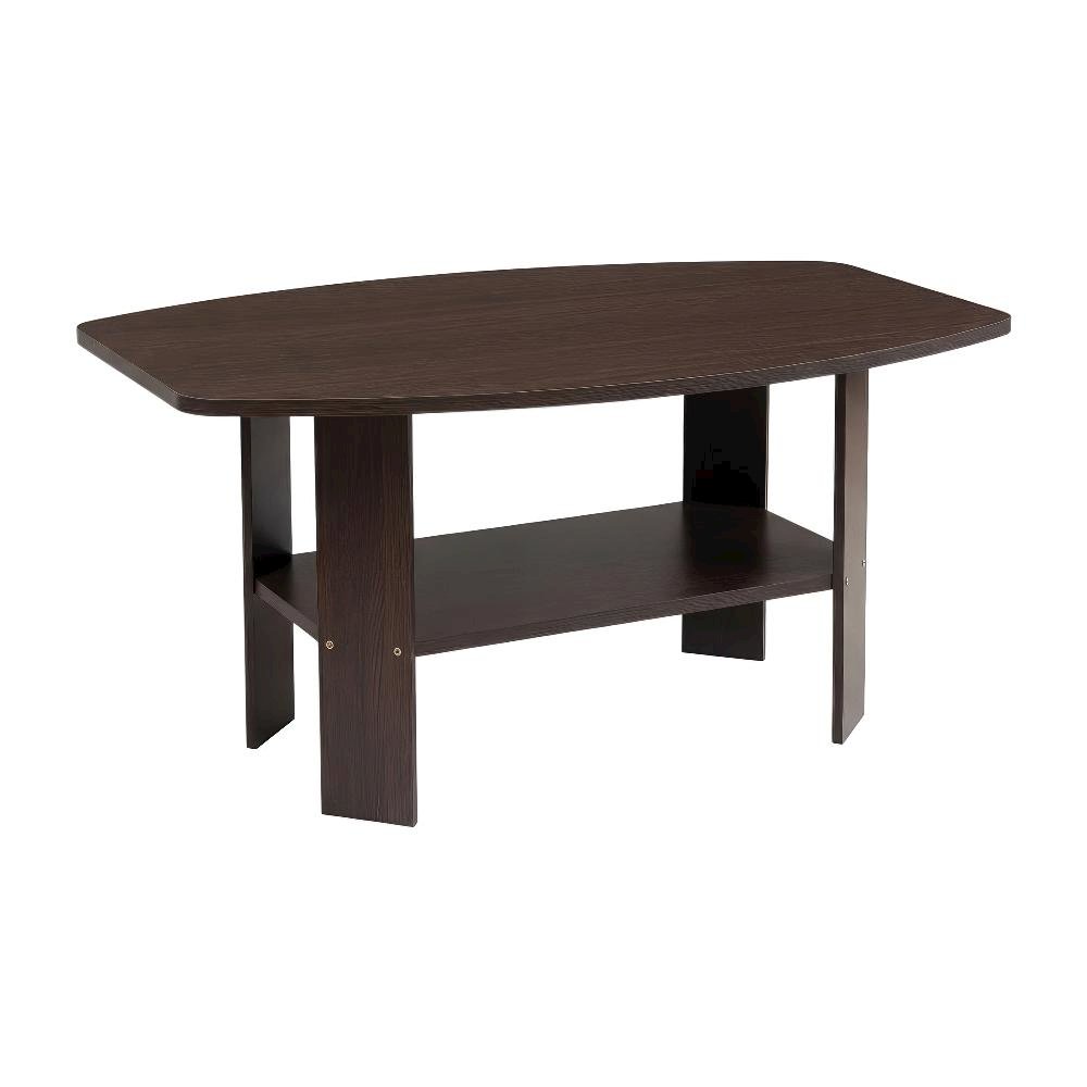 Dark Brown Coffee Table with Simple Design and Sturdy Wood Construction
