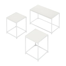 White 3-Piece Living Room Tables Set with Coffee and End Tables, Side Tables