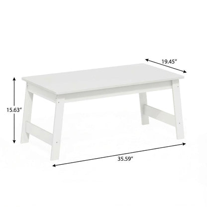 White Coffee Table with Minimalist Design and Lightweight Build