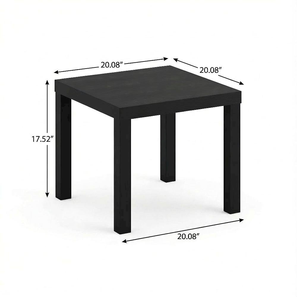 Black Square Coffee Table with Minimalist Design and Lightweight Frame