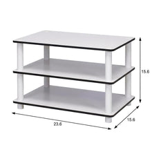 White 3-Tier Coffee Table with No Tools Assembly and Sturdy Shelves for Storage