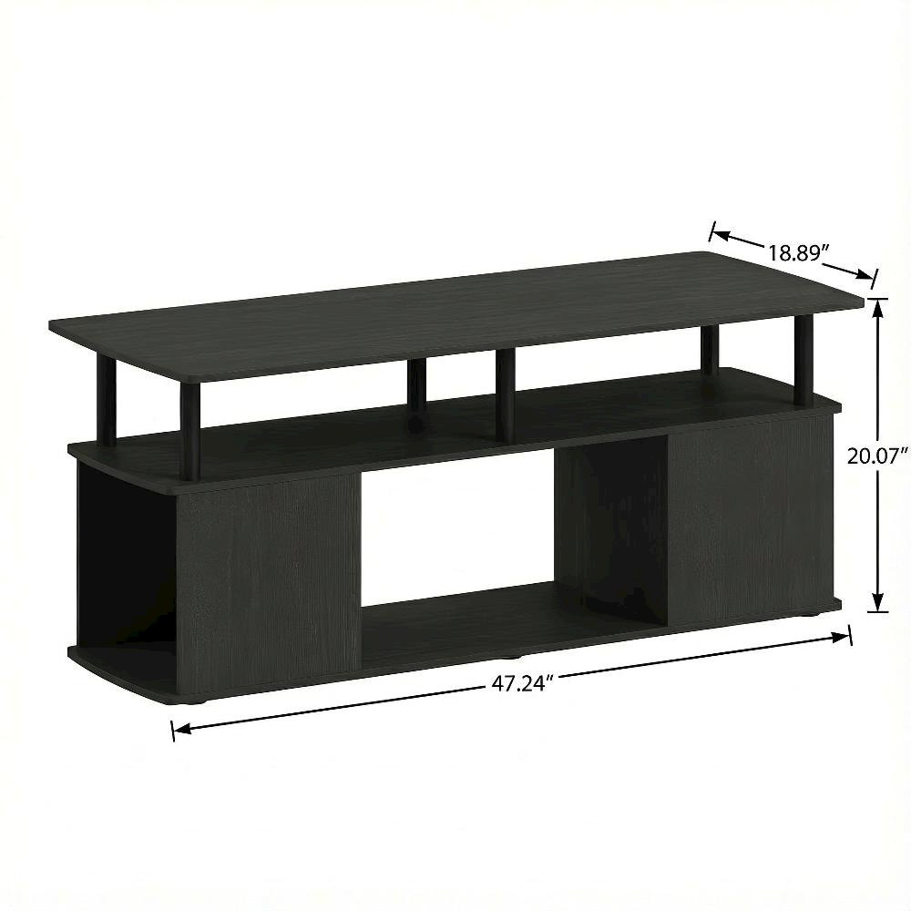Black Utility Coffee Table with Open Storage and Modern Design