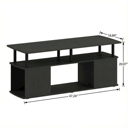 Black Utility Coffee Table with Open Storage and Modern Design