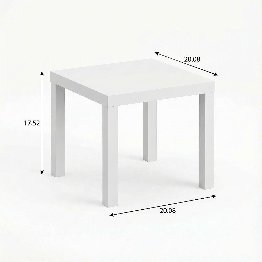 White Square Coffee Table with Minimalist Design and Sturdy Construction