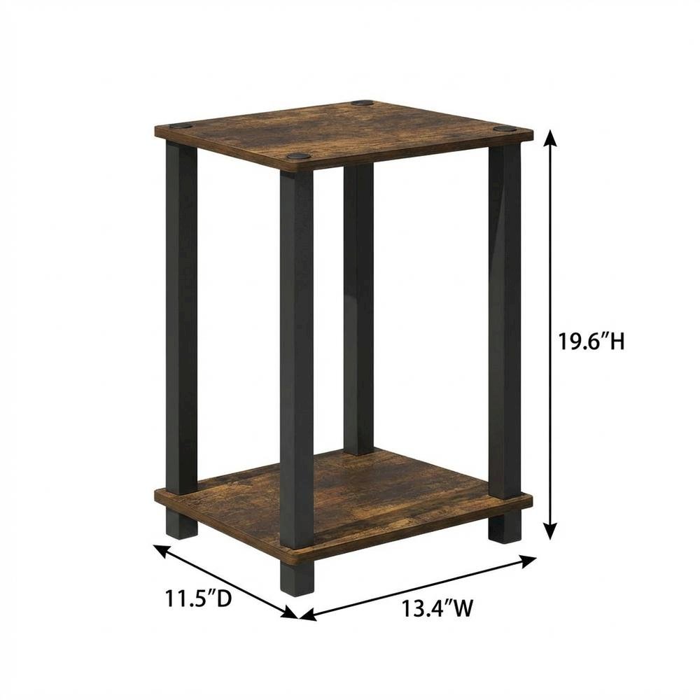 Amber Pine and Black Nightstands with Modern Design – Set of 2