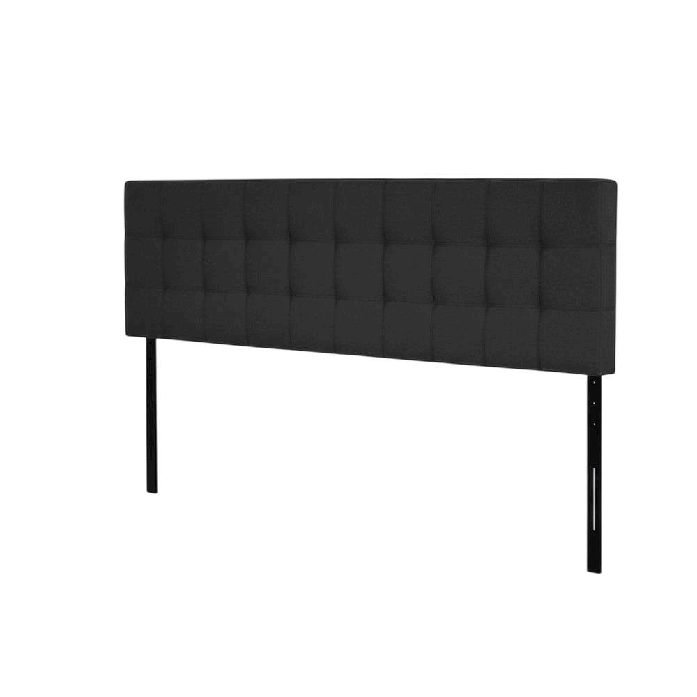 Plain Black Upholstered Tufted Headboard King Size with Durable Fabric Finish