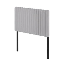 Light Grey Tufted Upholstered Queen Headboard with Cushioned Backrest