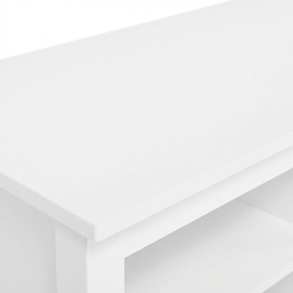 White Wooden TV Stand, Up to 65 Inch Entertainment Center, Spacious Storage