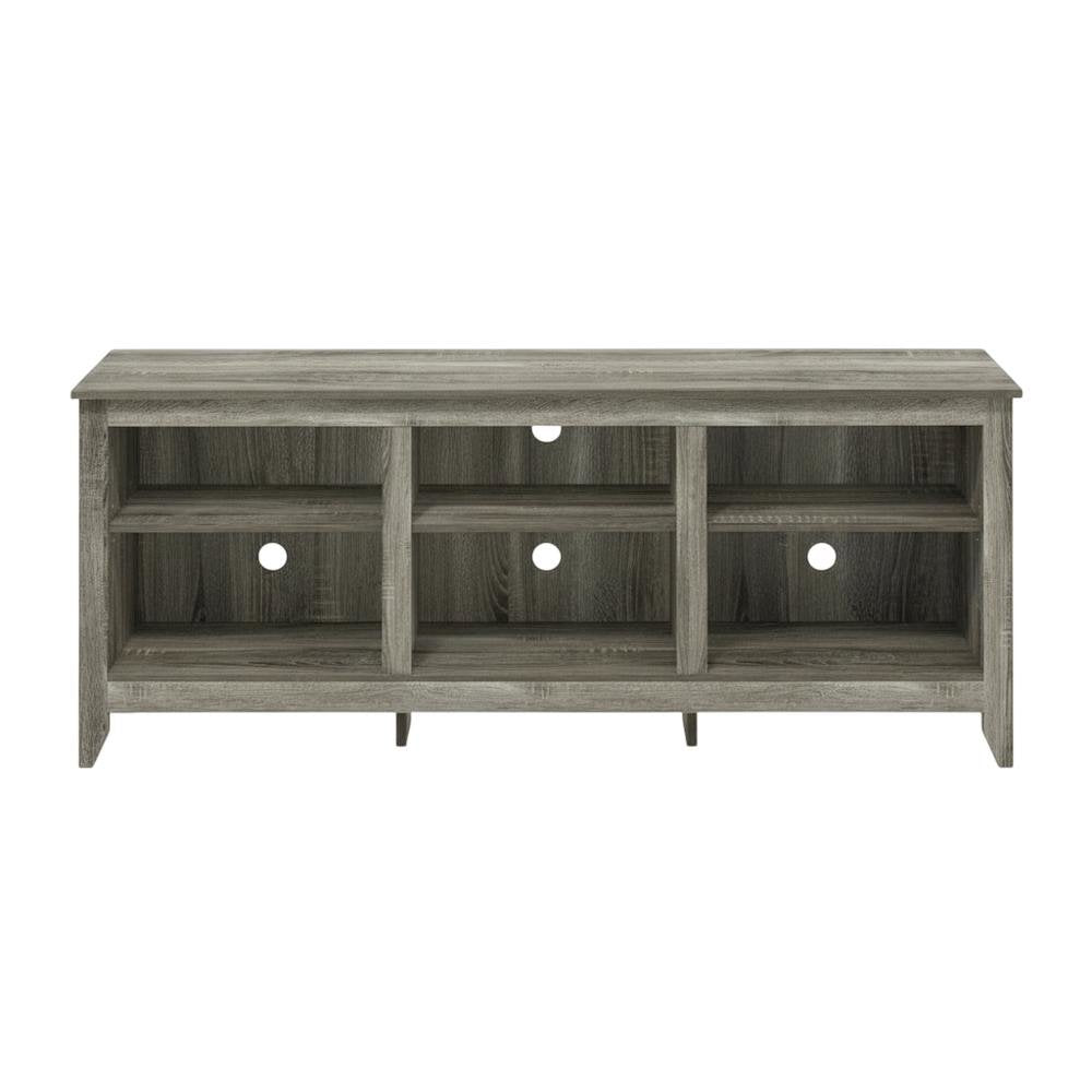 Wood TV stand, up to 65-inch TVs, spacious storage, modern French Oak Grey