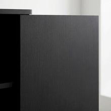 Wooden TV Stand with Storage Cabinet and Tall Design in Blackwood/Black