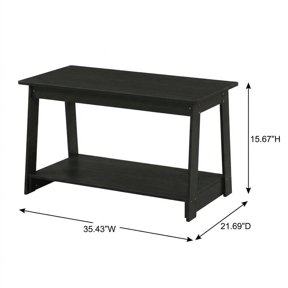 Wooden espresso TV stand with modern design for living room storage