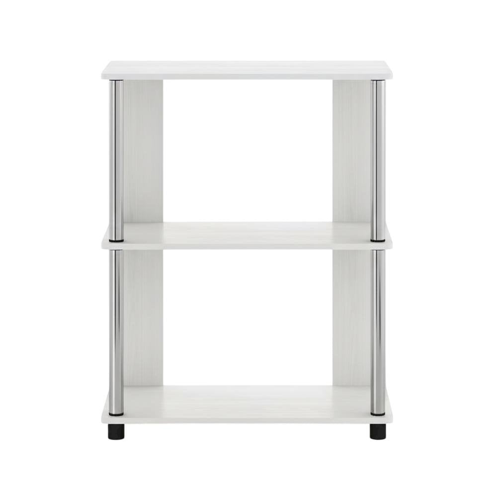 White Oak Bookcase with Modern Chrome Accents for Stylish Storage