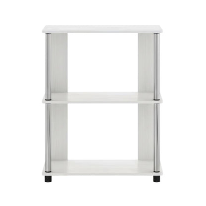 White Oak Bookcase with Modern Chrome Accents for Stylish Storage