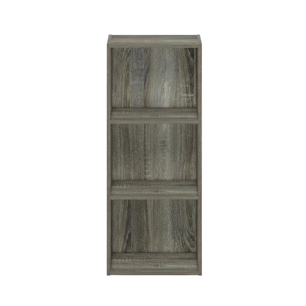 French Oak 3-Tier Open Shelf Bookcase with No Tool Assembly
