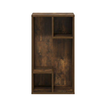 Amber Pine 3-Cube Irregular Bookcase with Storage Organizer