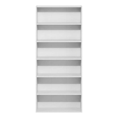 Wooden bookcase with open shelves and modern design suitable for home or office