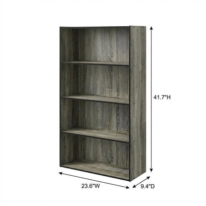 Wooden Bookcase with Adjustable Shelves for Home Office Storage