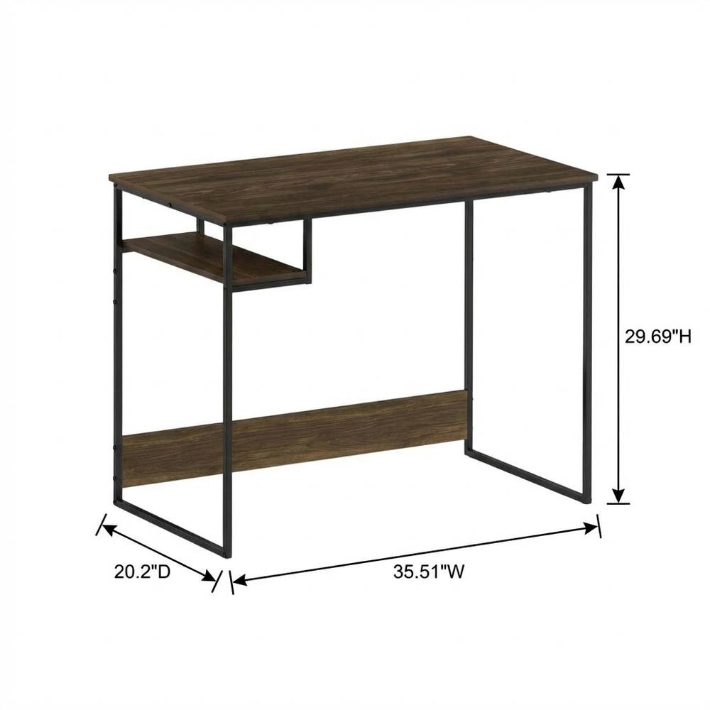 Wooden Study Desk In Columbia Walnut Finish For Home Office Use