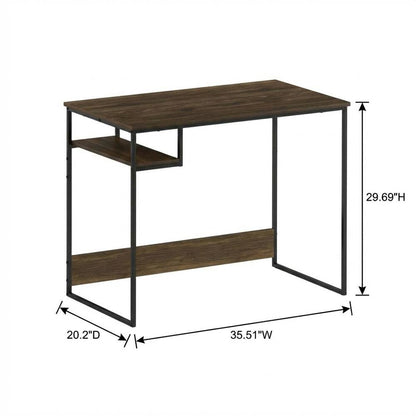 Wooden Study Desk In Columbia Walnut Finish For Home Office Use