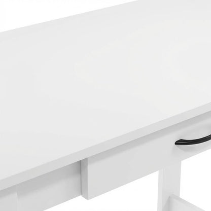 White Writing Desk With Drawer For Home Office And Residential Use