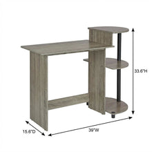 Compact Computer Desk in French Oak Grey, Black, Sleek Design, Sturdy
