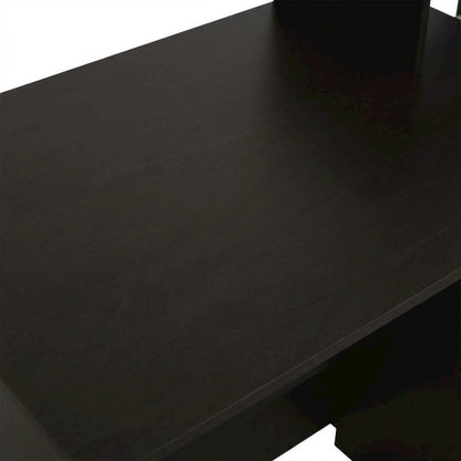 Espresso and Black Home Office Desk with Spacious Work Surface and Sturdy Build