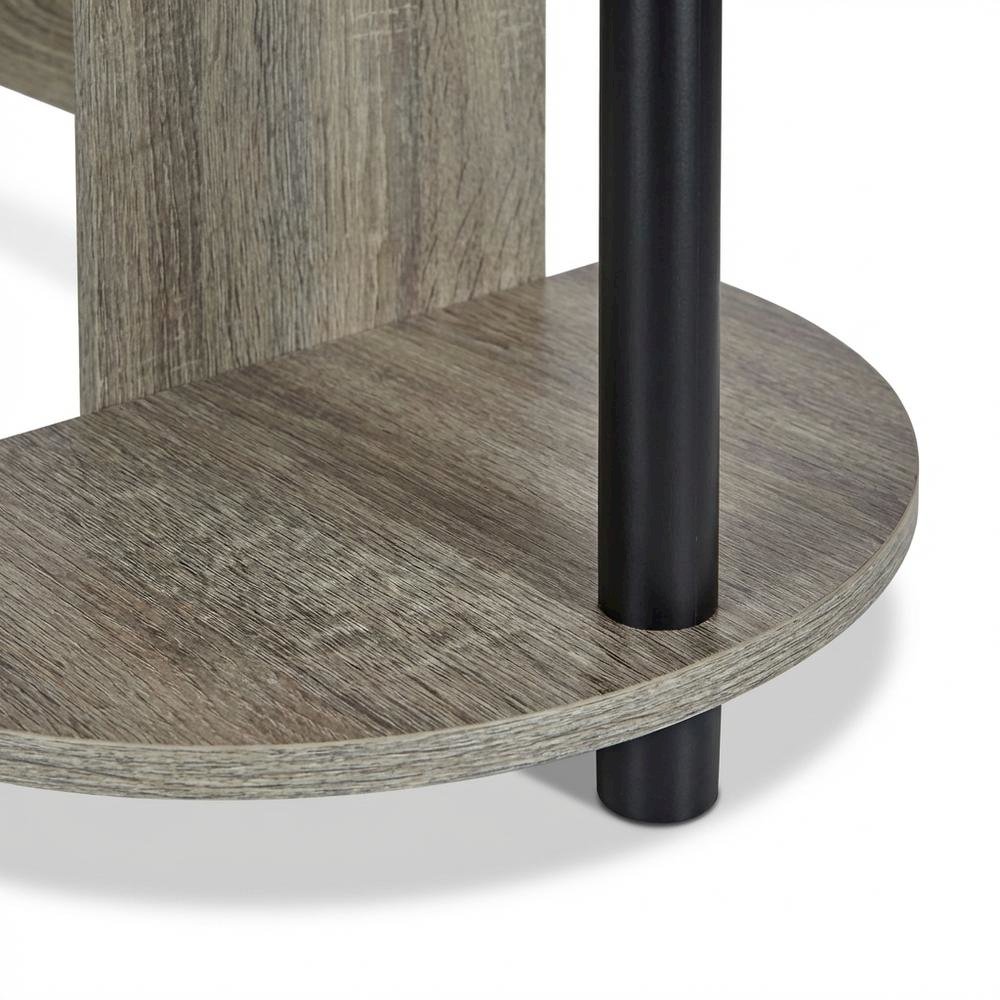 Compact Computer Desk in French Oak Grey, Black, Sleek Design, Sturdy