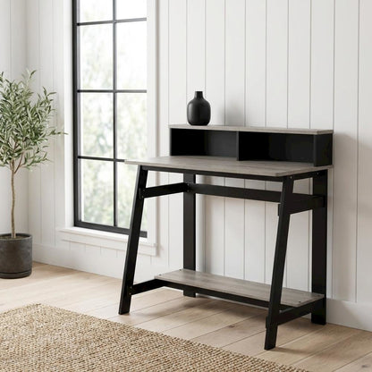 Black A Frame Computer Desk with Modern Style and Spacious Surface