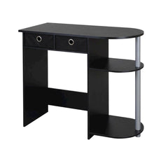 Black and Grey Computer Desk with Spacious Surface and Modern Design