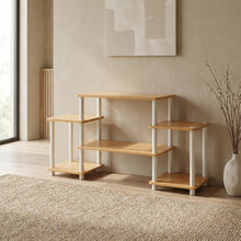 Beech and White No Tools Entertainment Center with Modern Design