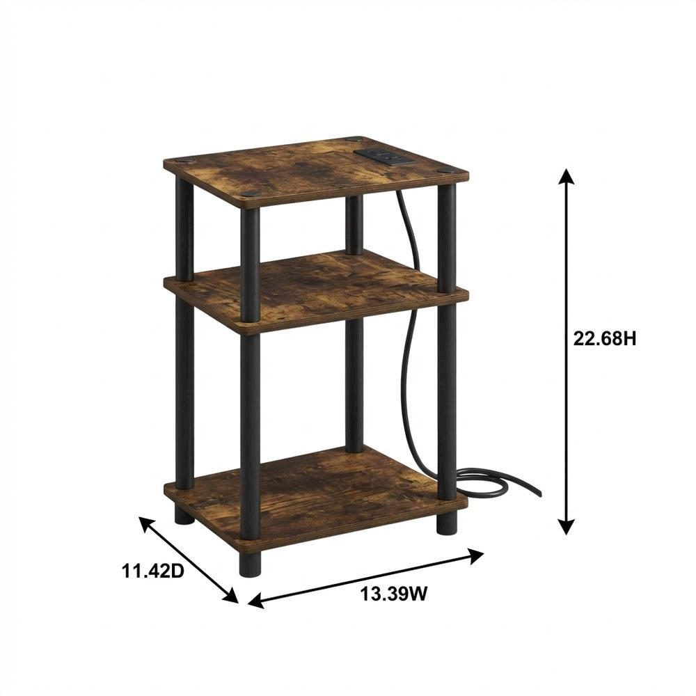 Wooden open storage nightstand with sleek design and durable construction