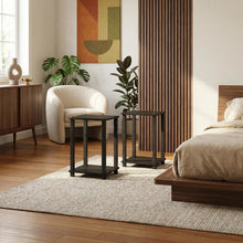 Espresso Nightstand Set with Wooden Finish and Compact Design