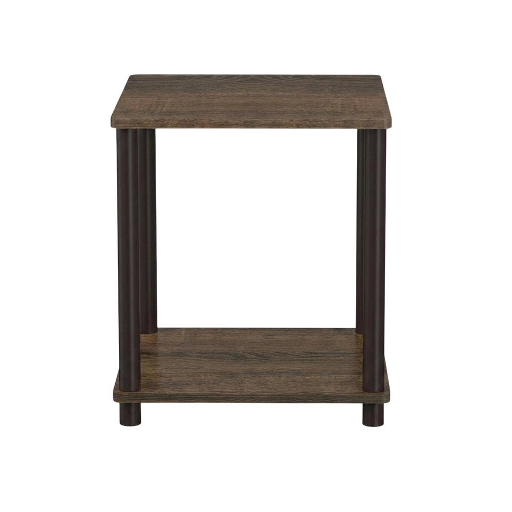 Walnut and Brown Wooden End Table with Sleek Design