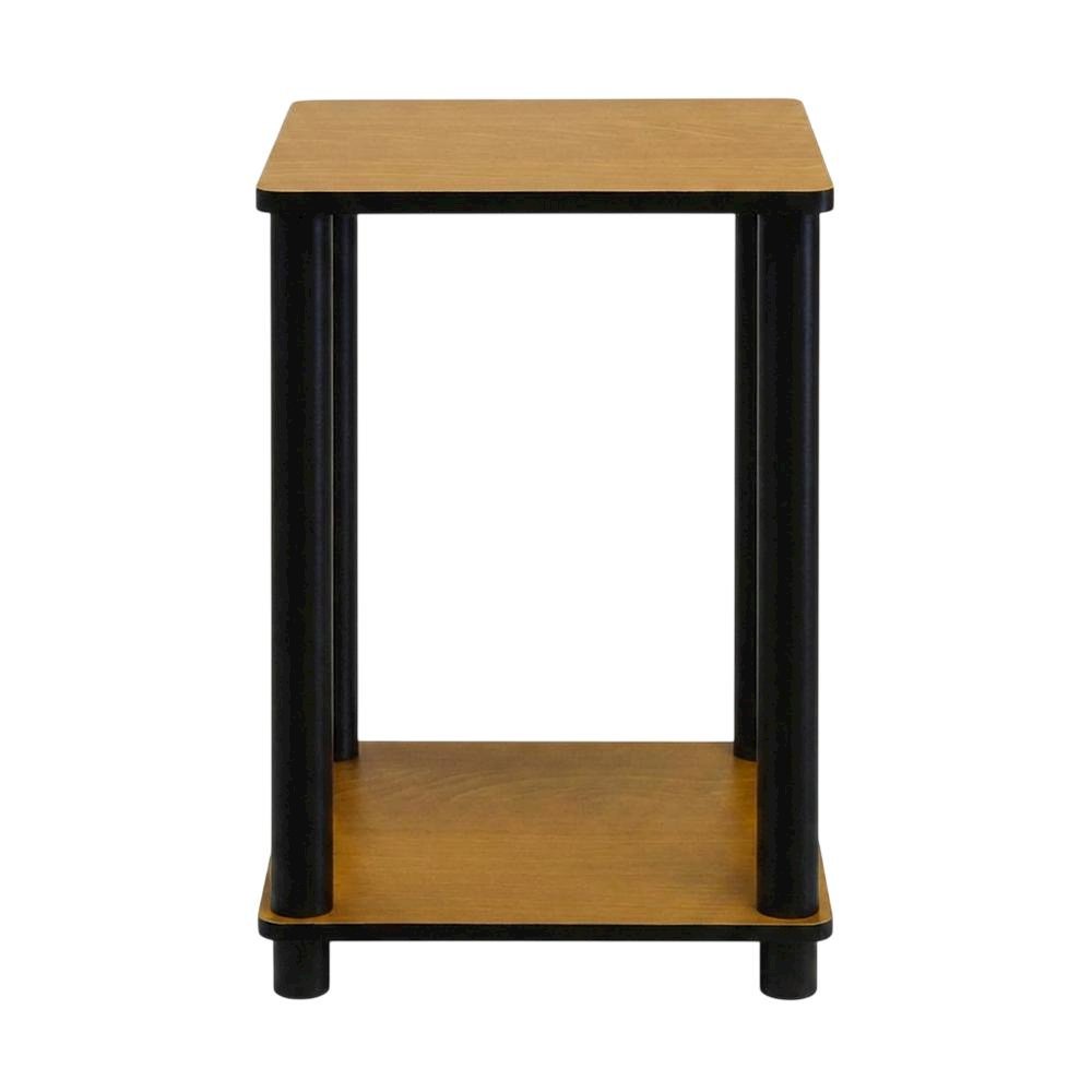 Light Cherry and Black End Table with Modern Design