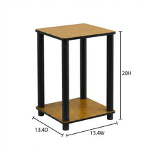 Light Cherry and Black End Table with Modern Design