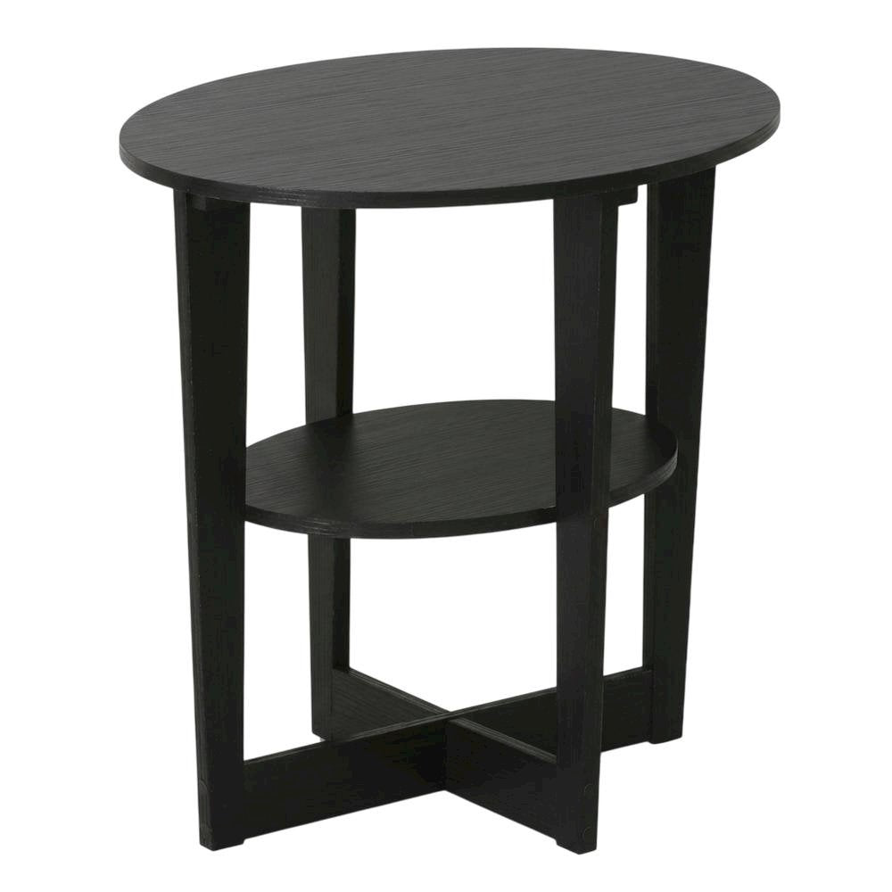 Walnut Round End Table with Sleek Modern Design for Living Room