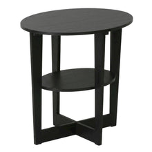 Walnut Round End Table with Sleek Modern Design for Living Room