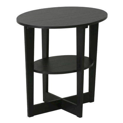 Walnut Round End Table with Sleek Modern Design for Living Room