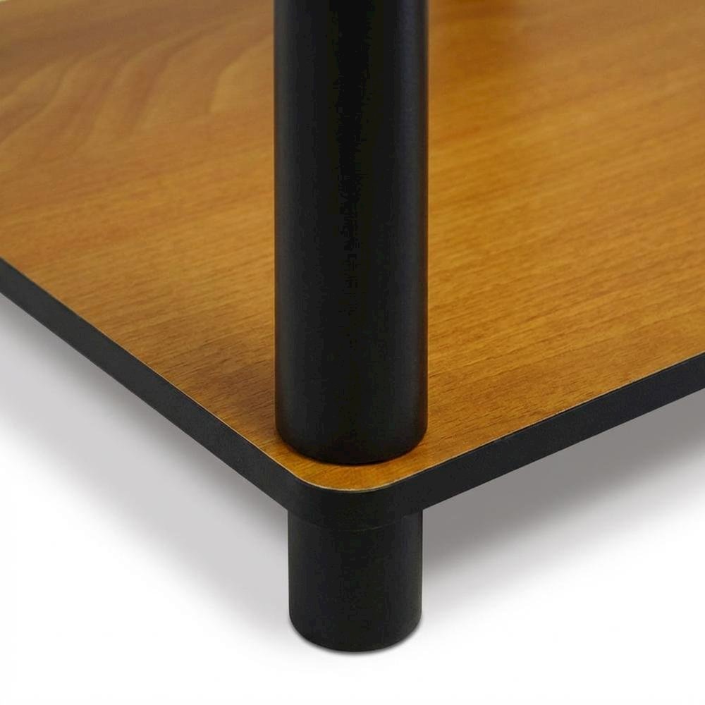 Light Cherry and Black End Table with Modern Design