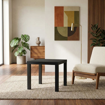 Black, Side Table, Quality Build, Durable Wood Frame