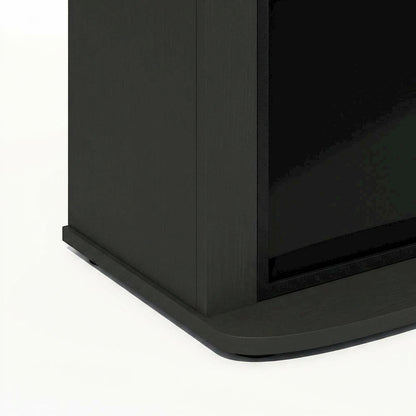 Black, Display Side Table, Open Shelf, Fireplace Ready