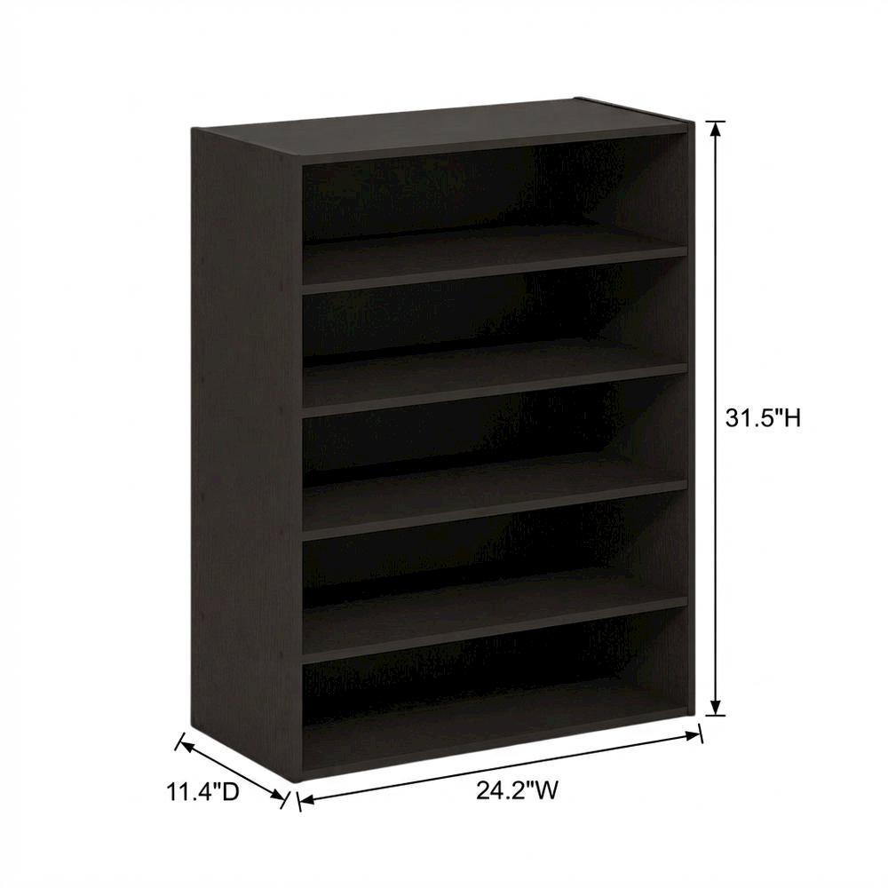 White 5-Tier Stackable Shoe Organizer, Engineered Wood, Modular Expandable