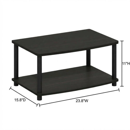 Espresso/Black Turn-N-Tube 2-Tier Elevated TV Stand with No Tools Assembly