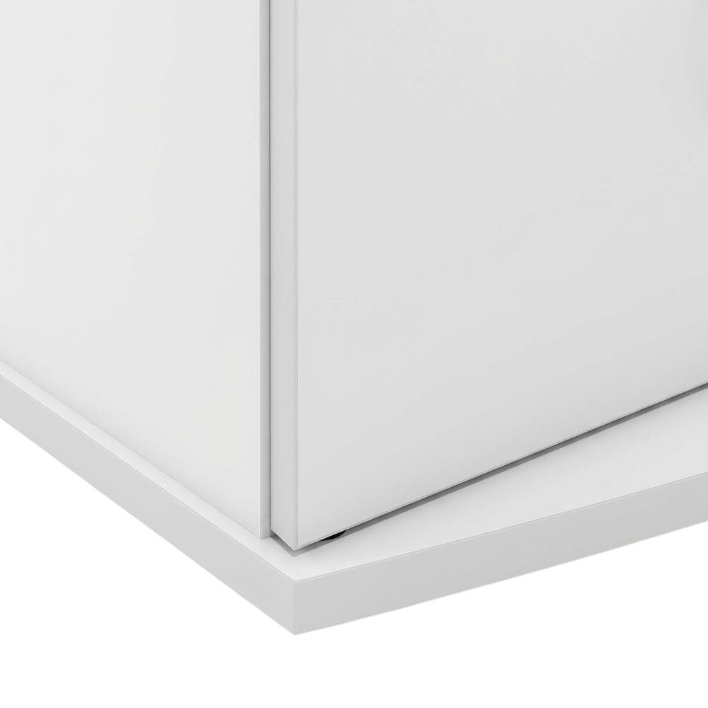White Fireplace Entertainment Center, Doors, Storage Cabinet, Up to 55-Inch TV