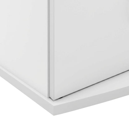 White Fireplace Entertainment Center, Doors, Storage Cabinet, Up to 55-Inch TV