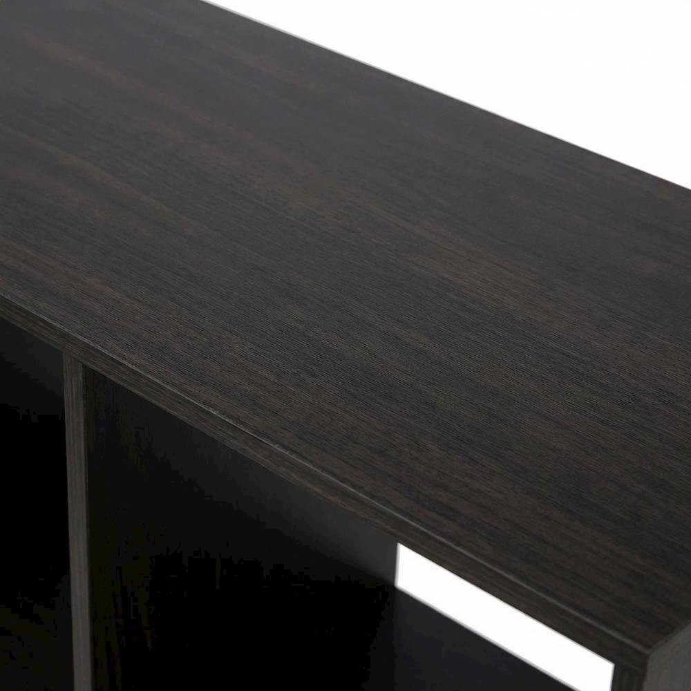 Espresso 3-Tier Open Book Shelf with Rustic Wooden Design